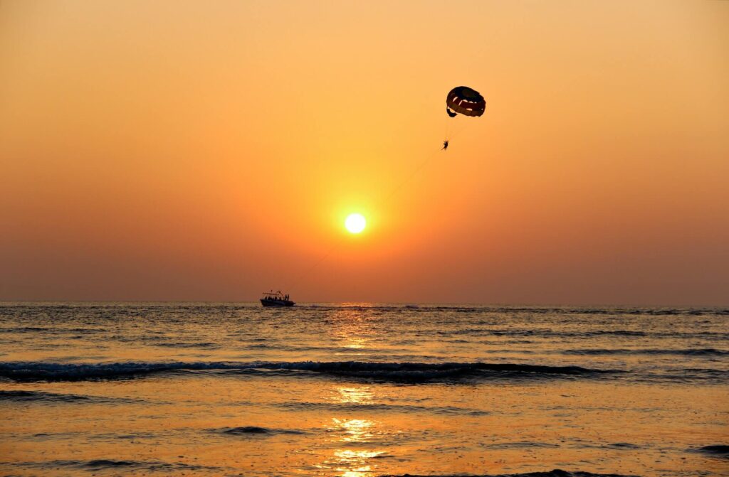 Parasailing at sunset