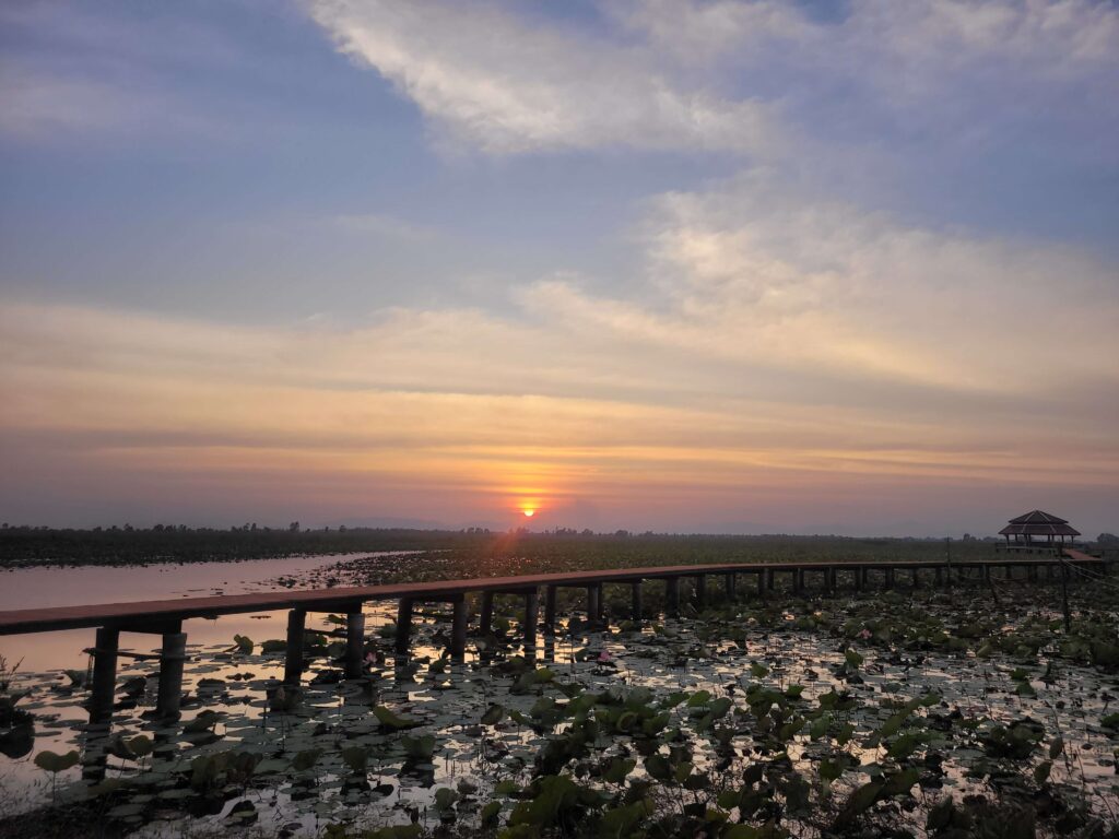 Sunset at Bueng Bua Boardwalk