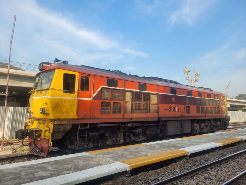 Vintage Train painted in Yellow and Orange